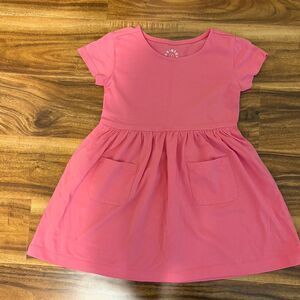 Primary Perfect Pocket Dress, Short Sleeve, Bubblegum, Size 3T
